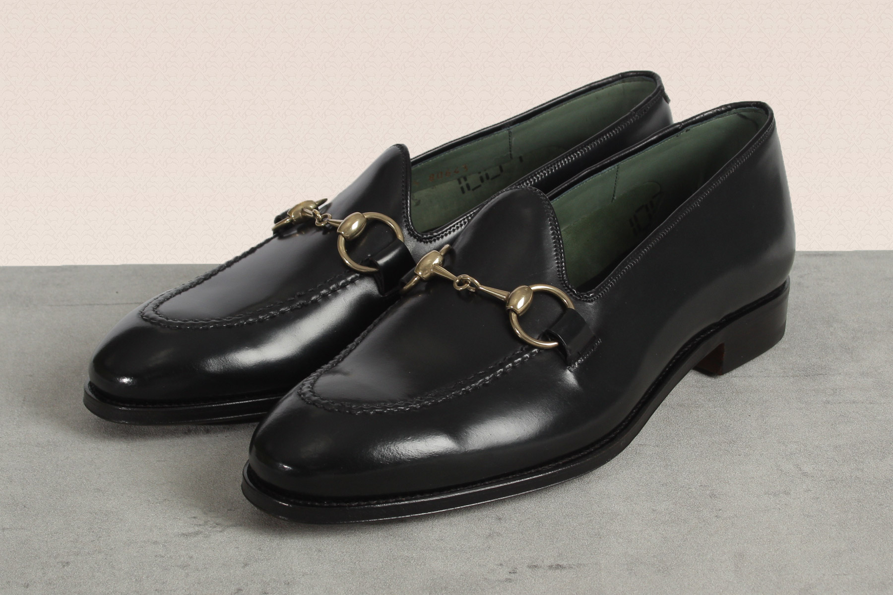 【未使用】カルミーナ ビットローファー 革靴 ブラック 約27.0cm Q3